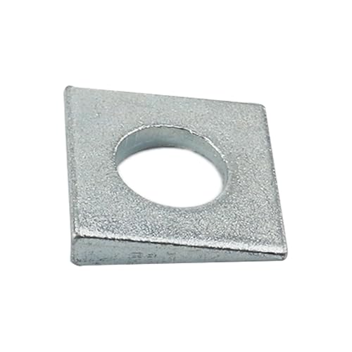 LXLVOUEG 1/2-inch beveled square galvanized steel washers, 10-piece set for channel steel shimming and leveling