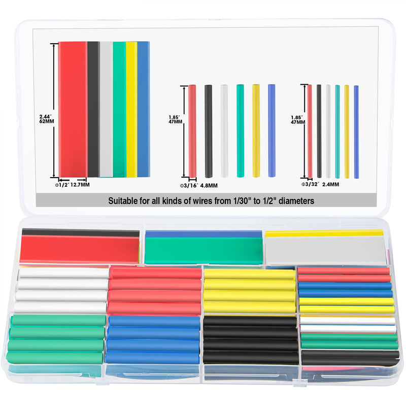 [Australia - AusPower] - Heat Shrink Tubing-3:1 Adhesive Lined, Shrinkable Wire Wrap Tube, Marine-Grade Waterproof, Insulated & Sealed, Oil/Wear Resistant for Industrial, Automotive, Wire/Cable Repair (108pcs) 108pcs 
