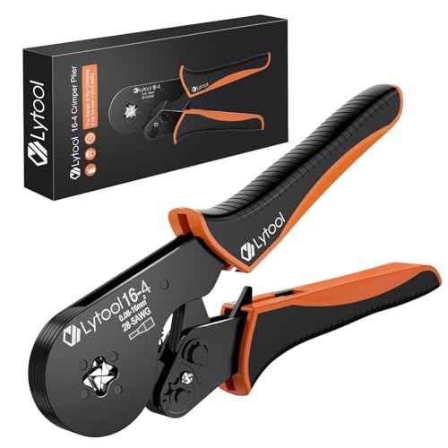Lytool wire ferrule crimping tool, AWG 28-5 square ratchet crimper pliers