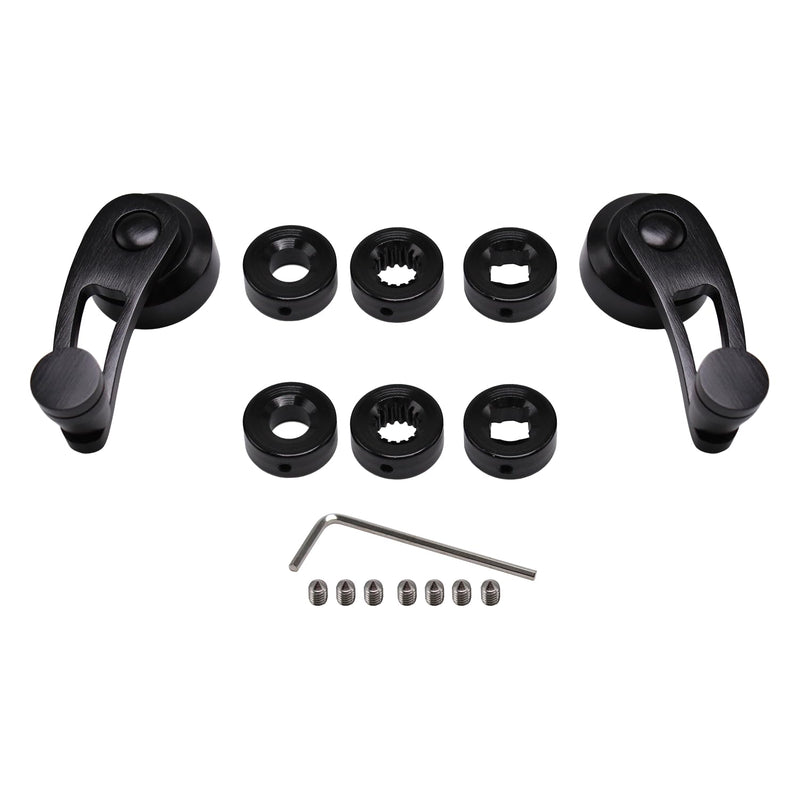 [Australia - AusPower] - Black Billet Aluminum 3" Window Crank Handle Kit Hot Rod Set of 2 Fits for Chevy Ford Chrysler Black 
