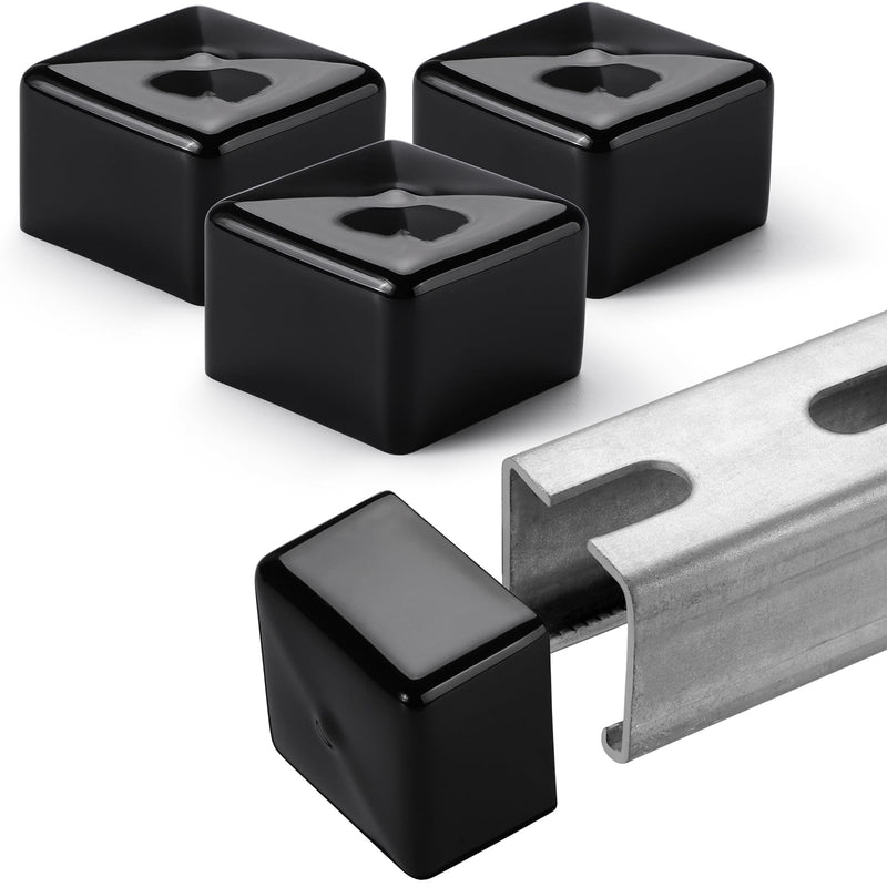 [Australia - AusPower] - 40 Packs Safety Strut Channel End Caps - Square Plastic Channel Caps Accessories for Unistrut Channel Ends (1-5/8'' x 1-5/8'', Black) for Electrical & HVAC Use 1-5/8 X 1-5/8 