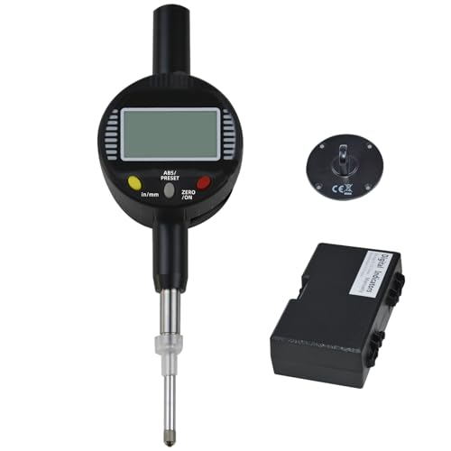 KWTAJIEQC digital dial gauge with 25.4mm range and 0.01mm accuracy, metric and imperial display