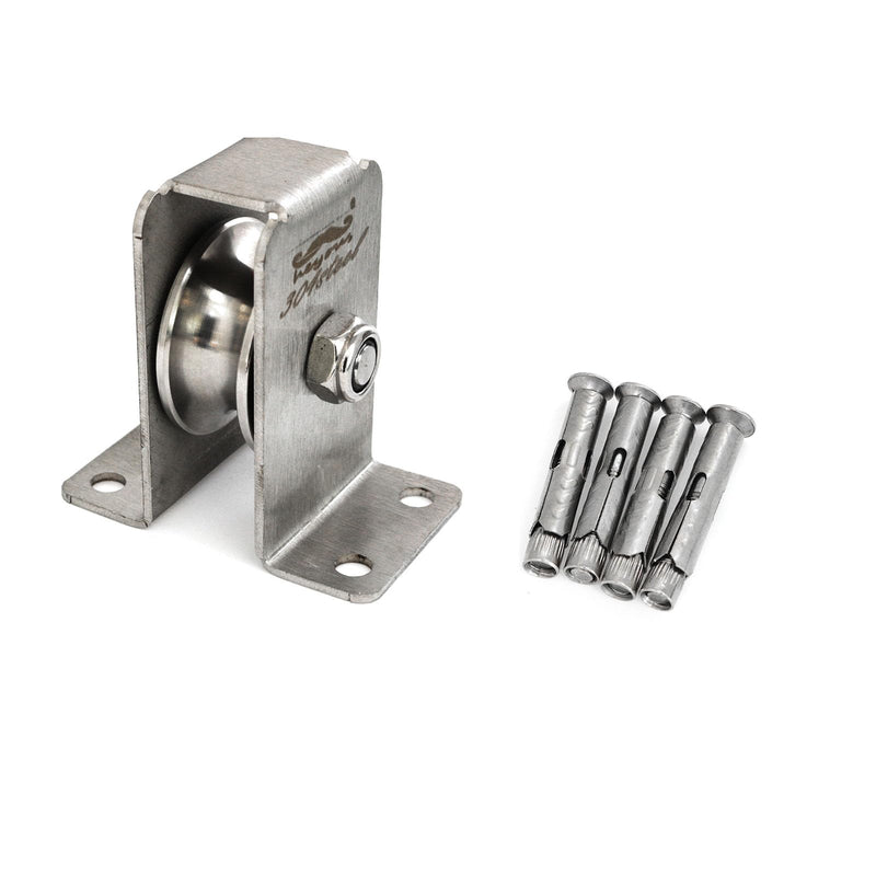 [Australia - AusPower] - heyous Silver 304 Stainless Steel Removable U Bearing Fixed Pulley Wire Rope Pulley Tube Lifting Wheel Ropeway Slide Heavy Duty Traction Wheel Slot Width 16mm 