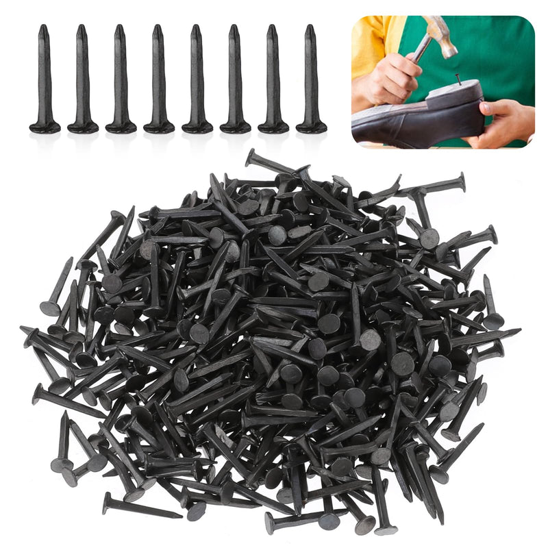 [Australia - AusPower] - 500PCS Shoe Nails 13mm Black Iron Nails Cement Nails Metal Tacks Non-Slip Horse Shoe Nails Carbon Steel Point Tip Wall Small Carpet Tacks Boot Studs for Shoes Boots Leather Heels Soles Repairs 