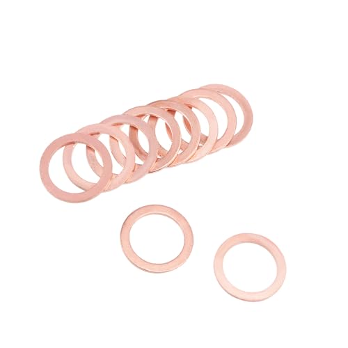 Hihaha M16 x 22mm x 1.5mm copper flat washer sealing rings for screws, bolts, and nuts