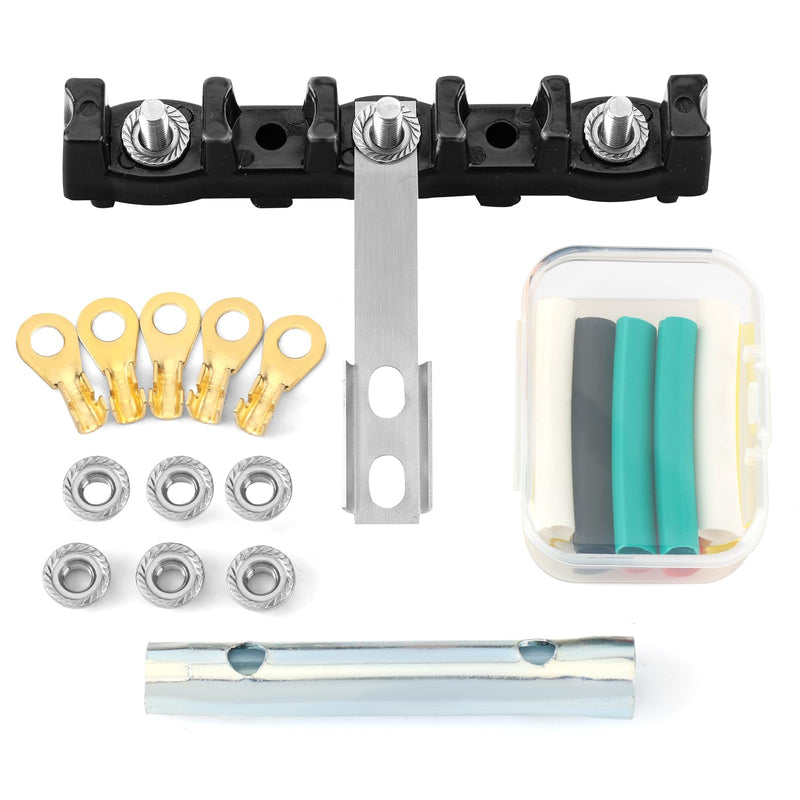 [Australia - AusPower] - W10245259 0306379 Electric Range Terminal Block Compatible with Whirlpool,10pcs Heat Shrink Tube and 5pcs O-Type Cable Terminal 