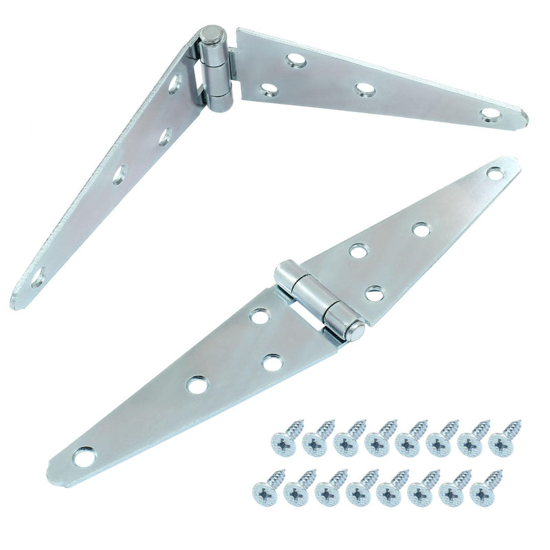 [Australia - AusPower] - Hordion 2Pcs Strap Hinge Shed Door Hinges, 5 Inch Heavy Duty Gate Hinges Black Tee Hinge with Screws for Wood Gate Cabinet Door, Silver 5 Inch, 2Pcs 