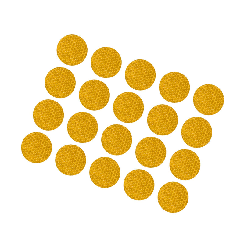 Motoforti 20 Pcs Reflective Stickers, 1.97" OD Round Shape Safety Tape Reflector Universal for Cars Trucks Trailers Waterproof PET Yellow Long-lasting