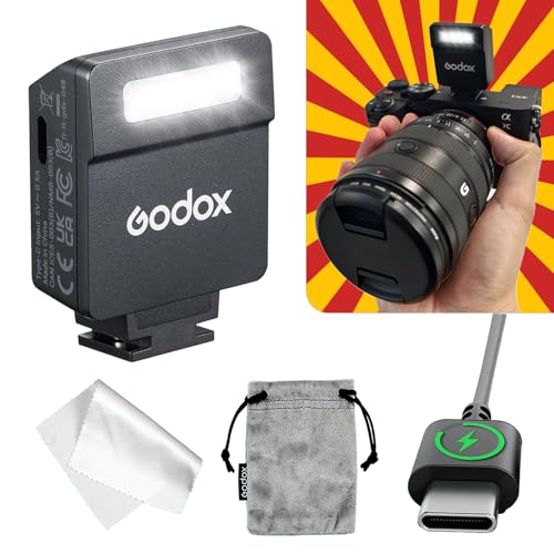 Camera Flash Godox iM22 Godox Flash - GN10/470 mAh/Type-c Charge/440 Full-Power Flashes/3s Recycle Times/5 Power Levels/Manual, Camera Flash for Sony zv1/Sony zve10/Ricoh gr3/Fujifilm f1 etc. Black