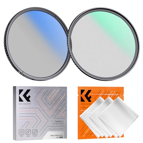K&F CONCEPT 58mm Black Diffusion 1/4 + Polarizing Filters Set (2PCS)