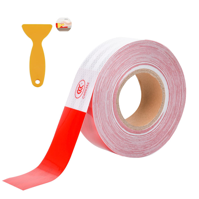 DOT Reflective Tape for Trailers - 2" x 150' Red & White DOT-C2 Approved Reflective Tape Outdoor Waterproof, High Visibility 3m Trailer Reflector Tape for Trucks, Vehicles