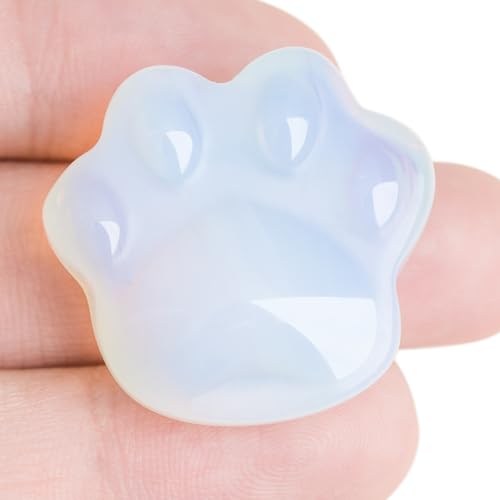Opal Cat Crystal Worry Stone, Natural Healing Stone Gift Opal