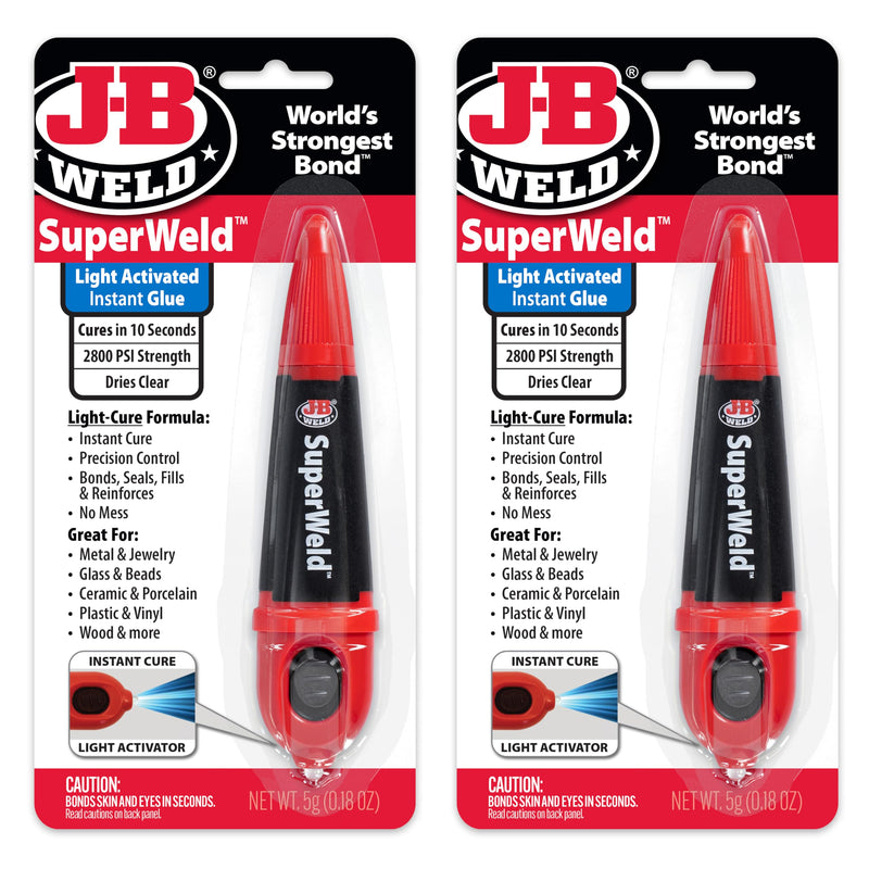 [Australia - AusPower] - J-B Weld Light-Activated Superglue, Clear, 5g, 2-Pack 