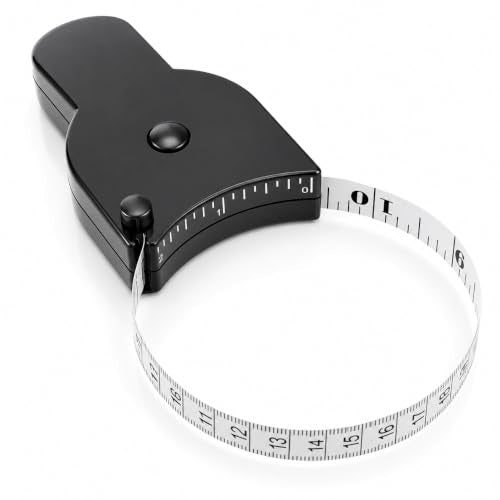QWORK 150 cm Tape Measure Body Body Measuring Tape with Button and Self-Locking for Fitness and Personal Use