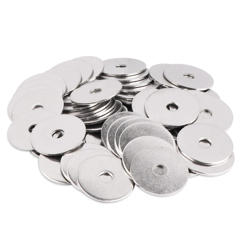 [Australia - AusPower] - 50PCS 1/4" x 1-1/4" Fender Washers, 18-8(304) Stainless Steel Flat Fender Washer, 1/4" ID x 1-1/4" OD, 0.06'' Thick 1/4" x 1-1/4" 50 