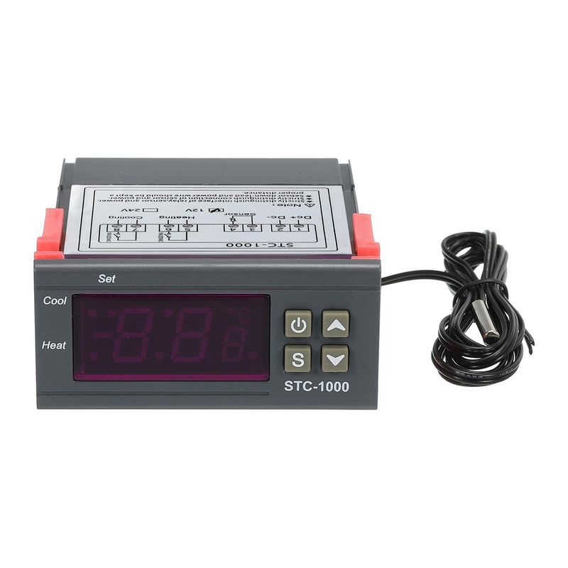 [Australia - AusPower] - MECCANIXITY 2 Pack STC-1000 10A DC 12V Digital LED Temperature Controller Thermostat Heating and Cooling Control Switch for Fridge Greenhouse Farm 