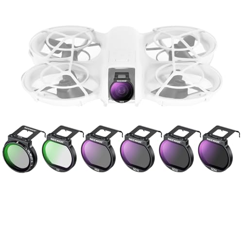 Neewer ND Filter Set Compatible with DJI NEO, 6 Pack ND8/ND16/ND32/ND64/CPL/UV Neutral Density Circular Polarizer Drone Accessories Slim Multicoated HD Optical Glass, FL-N31 Neo Metal 6 Pack ND+CPL+UV
