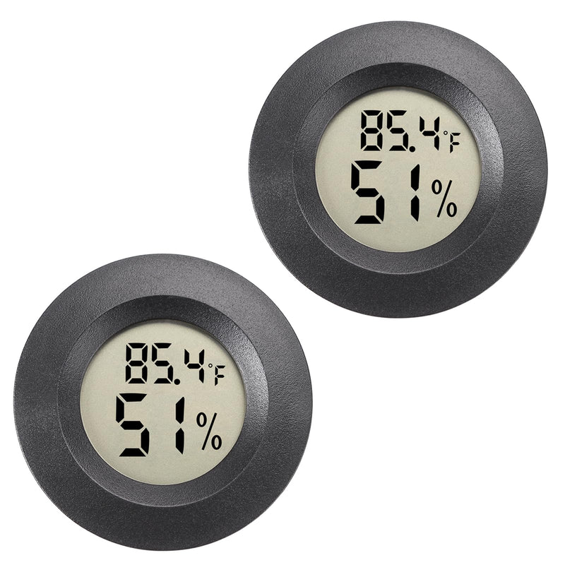 Mini Hygrometer Digital Thermometer Humidity Meter 2 Pack Hygrometer Thermometers Indoor/Outdoor Humidity Monitor Reptile Thermometer for Greenhouse Garden Cellar Fahrenheit(℉)/ Celsius(℃)