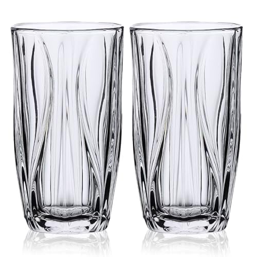 14oz Heavy-Duty Highball Glasses Set of 4 - Chip-Resistant Rim, Mom-Tested, Dishwasher Safe for Daily Roasts & Reunions 14oz