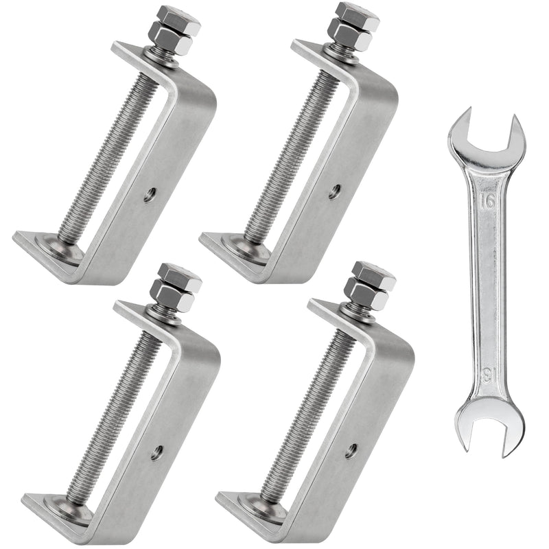 [Australia - AusPower] - 4 Pcs 304 Heavy Duty Stainless Steel C Clamps Tiger Clamp Woodworking Clamp,Features Stable Wide Jaws and Protective Pads (100MM) 100mm-4 Pcs 