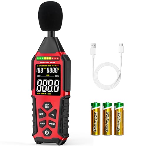 Gedaye red sound level meter with LCD display for A/C weighted noise measurement from 30–130dB