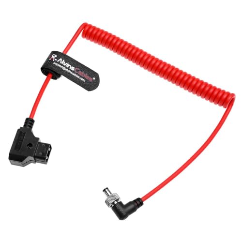 Alvin's Cables Ultra Soft Dtap to Locking DC 2.1 Right Angle Cable, Atomos Ninja Dtap Power Coiled Cable for Video Devices PIX-E7 PIX-E5 Monitor, for Hollyland Mars 400s Coiled Cable ultra soft Right Angle Lock DC