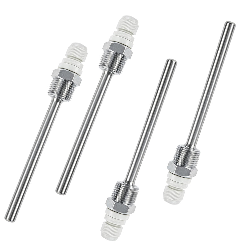 4 x 1/2 inch immersion sleeves, 8 x 100 mm diving sleeve, 1/2 inch, stainless steel diving sleeve, G1/2 inch thread for temperature sensor, 304 immersion sleeves, protective tube for temperature sensor, thermowell, thermowell | ,G1/2 Zoll Gewinde für T...