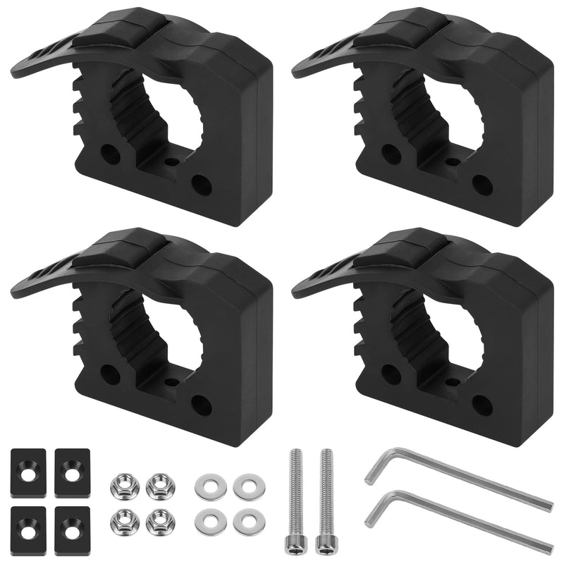 [Australia - AusPower] - 4 Pack Quick Release Rubber Clamp,Rubber Mount Clamps for Securing Equipment from 1" to 2.25" Accessories Adapter Mount for Shovel,Axe,and Tools with screw 