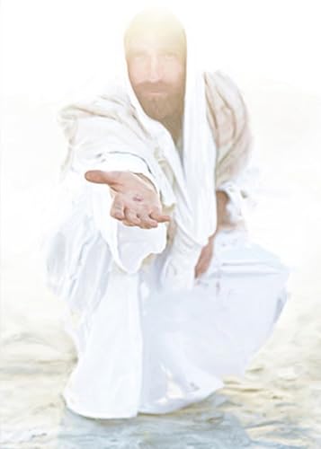 Mireita Jesus-Wall Art-Rescuer Poster For Church Room Decor-Christian-Art Canvas Print Picture For Home Living Bedroom Office Decor Palms2 16"L x 24"W