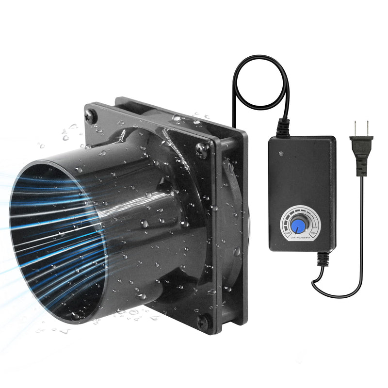 120mm 12V Axial Exhaust Duct Fan with 4" Flange Adapter Variable Speed Controller Moisture-Proof for 3D Printer Enclosure Laser Engraver Soldering Fume Extractor Grow Tents & Workshop Ventilation 4inch, 1 Flange