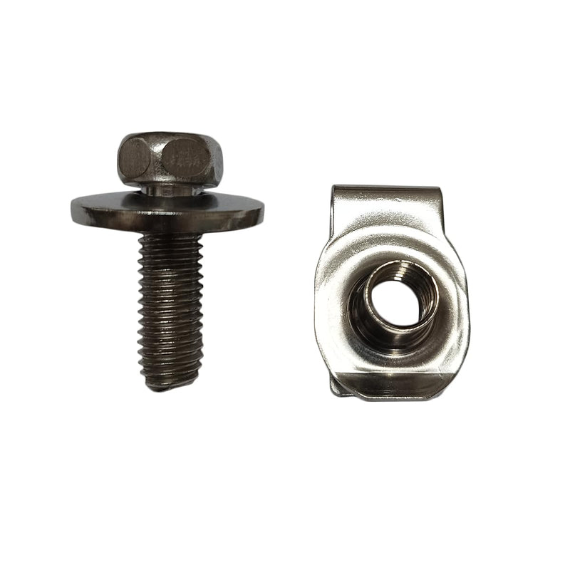 3/8"-16 x 1-3/16" Stainless Steel Hex Head Sems Body Bolts & U-nut Clips 15Sets(15+15Pcs) 3/8"-16 x 1-3/16" +1-1/8" Washer SS+ Clip on nuts Silver 15
