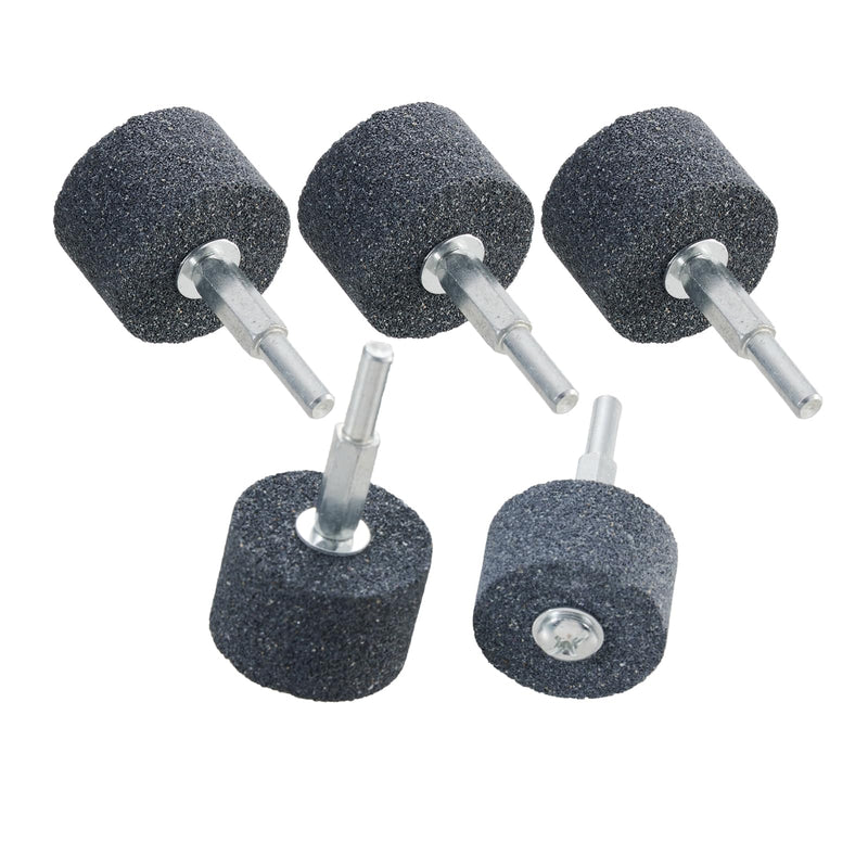 [Australia - AusPower] - 5 Pcs Abrasive Stone Grinding Wheels with 1/4" Shank,1-1/2 inch by 1 inch Aluminum Oxide Mounted Grinding Wheels for Drill, Grinder, Rotary Tools (38mm*25mm) 1.5" * 1" 