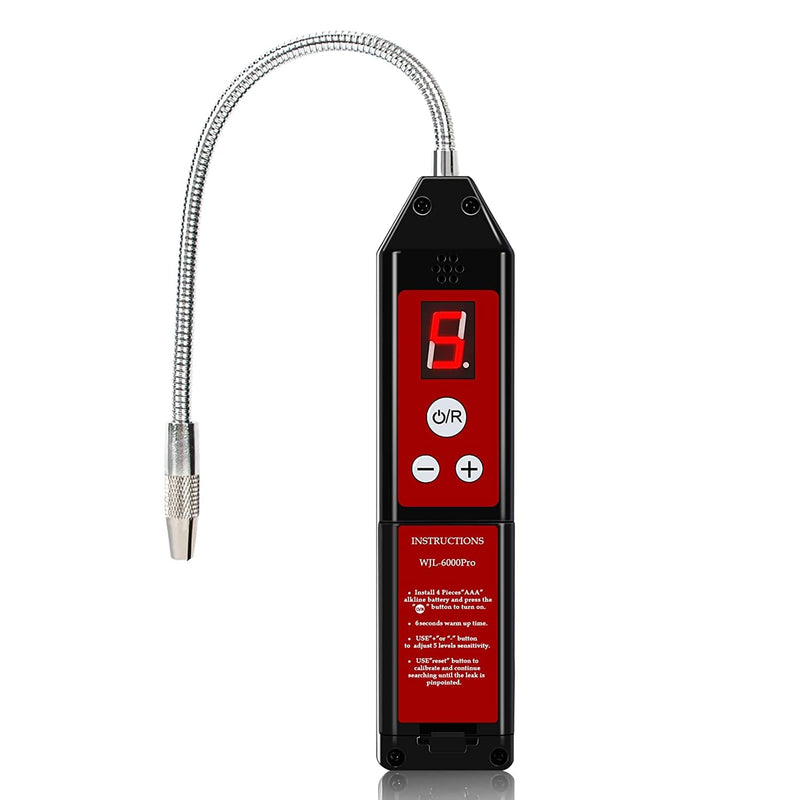 Wale&Morn Leak Detector for Halogen Gas Leakage, Air Condition Refrigerant Leak Detector with Indicator Light HVAC R22 R410A R134A CFCs HCFCs HFCs R1234yf (WJL-6000PRO) WJL-6000PRO