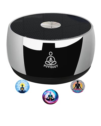 Meditation Sound Machine, Frequency Generator Instrument,PUVIDJUT Tone Device - Solfeggio Frequencies Bath for Yoga, Mindfulness,Meditation System of Chakra, 5 Tones Optional, 3 Timer Modes Onyx Black