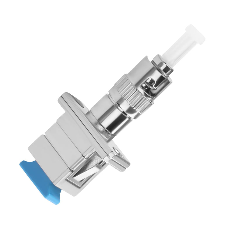 QIANRENON ST to SC Hybrid Fibre Optic Adapter SM 9/125μm ST/UPC Male to SC/UPC Female Simplex Fibre Converter Coupler Connector for Optical Power Meter Red Light Pins Patch Cord Pigtail FTTH