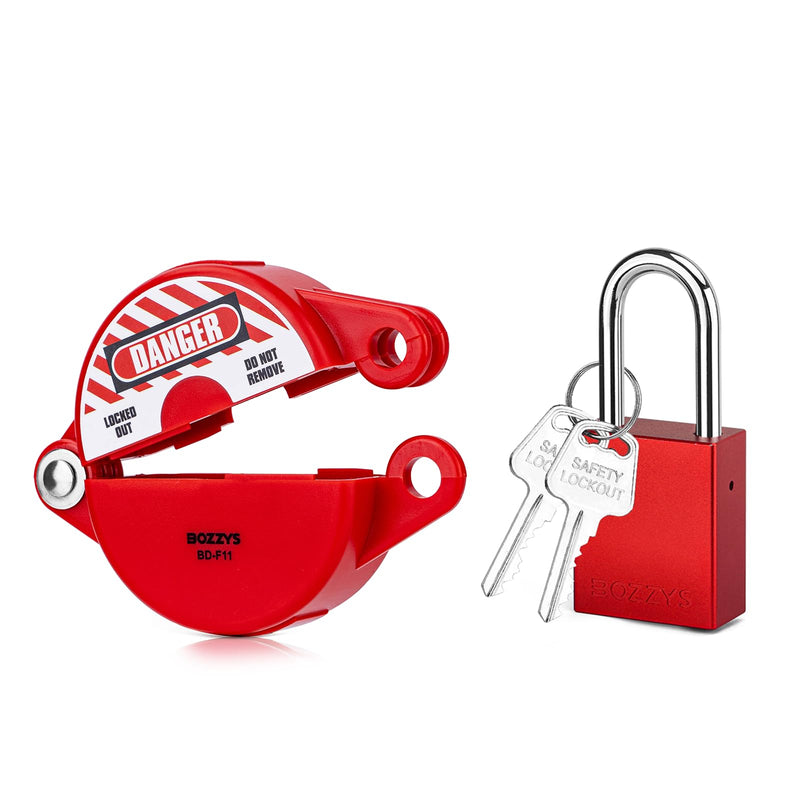 [Australia - AusPower] - Faucet Locks Outdoor with Aluminum Padlock,Red,Fit 1 to 2-1/2”Gate Valve Knob Lockout Loto Lock Cover(ABS),for Water Spigot,Propane Tank,OSHA Compliant BD-F11KIT-Red for 1“-2.5”gate Valve Handwheel 