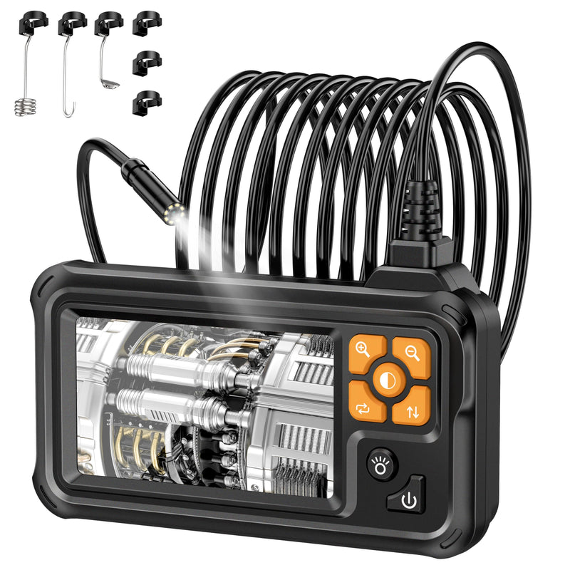 [Australia - AusPower] - Industrial HD Digital Borescope, Lightswim 1080P 4.3" IPS Endoscope Inspection Camera with Handheld IP67 Waterproof Snake Sewer with 8 LED Lights 16.5ft Semi-Rigid Cable P100 