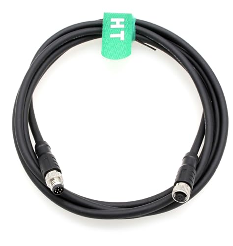M8 8 pin Female Male Cable for Cognex Lucid Baumer CX Machine Vision Industrial Camera Sensor Automation Control I/O, A Coding, Shielded, 12-24V, 2m M8 8 pin female to male