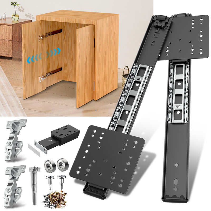 Pocket Door Slide, Cabinet Pocket Door Slide, Pivot Door Slide Hardware Inset,Cabinet Pocket Door Hardware Kit Fit for Inset Door, Cabinet Door (12in, Pieces, 2) 12 Inch 2.0