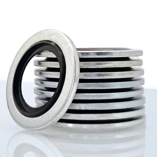 LEPEVNEY M18 bonded sealing washers, carbon steel with NBR gasket, 18.7x24.8x2mm, pack of 50