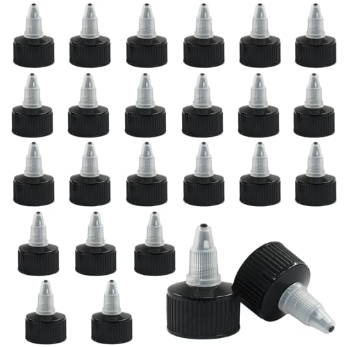 28-piece Moicstiy black 28/410 twist-top caps for adhesive dispensers