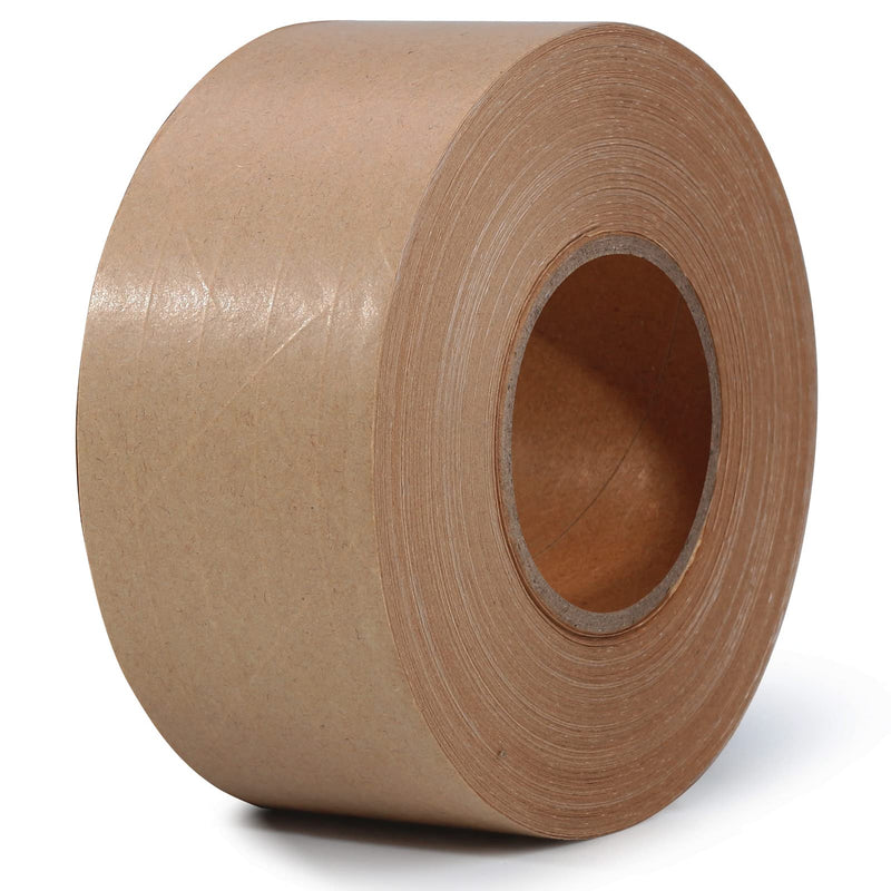 LLPT Kraft Paper Gummed Tape 1.97” x 110 Yards 1 Pack Reinforced Fiberglass Water Activated Kraft Tape Brown Packing Tape Heavy Duty for Mailing Shipping Sealing Boxes (PGB50110R01) 1.97" x 110 yds
