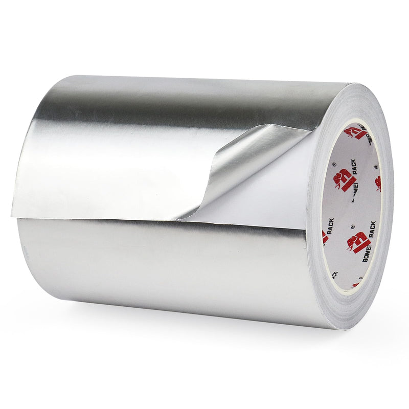 BOMEI PACK Aluminum Foil Tape,Heavy Duty Metal Foil Tape,High Temperature Silver Duct Tape,Perfect for Sealing & Patching,HVAC,Air Ducts,Insulation and Metal Repair (6 Inch) 6 Inch x 30 Yards