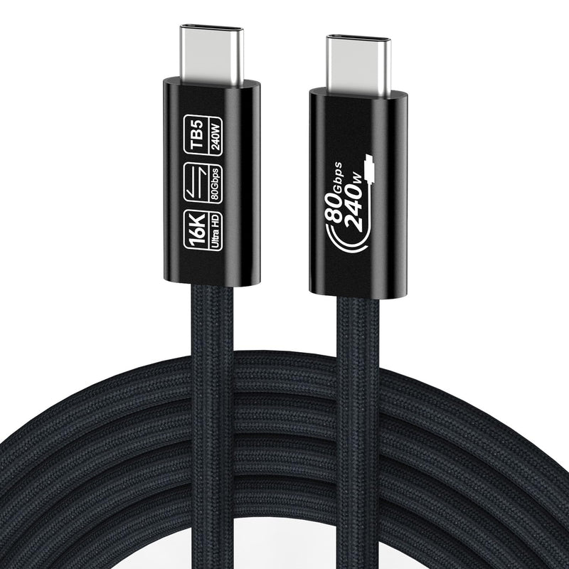 [80Gbps Data Sync] Compatible with Thunderbolt 5 Cable 10 ft Support 240W Charging and 16K/ Dual 8K displays for MacBook, Mac mini, Thunderbolt 4/3 Monitor, Not Support Docking Stations and Hub 10FT
