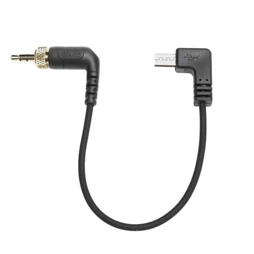 Alvin’s Cables Timecode Cable for Sony FX3| FX30| A7S3| A1 Camera, Locking 3.5mm TRS to Micro USB Timecode Cable for Deity TC-1 Timecode Generator 35cm| 13.8in Locking 3.5mm TRS to Left Angle Multi USB