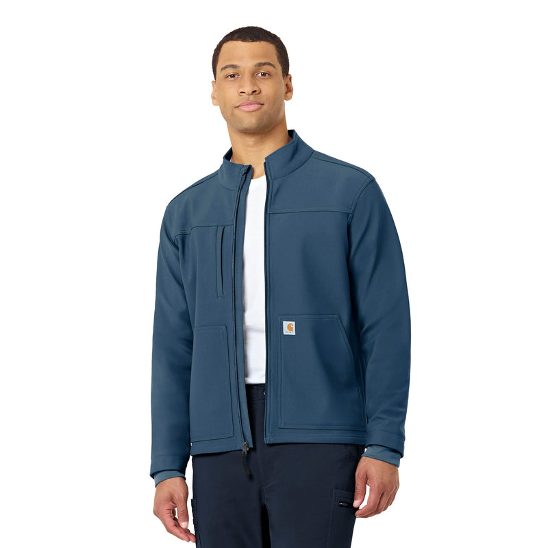Carhartt Scrubs C80023 Men's Rugged Flex® Modern Fit Bonded Fleece Jack Large Storm Blue