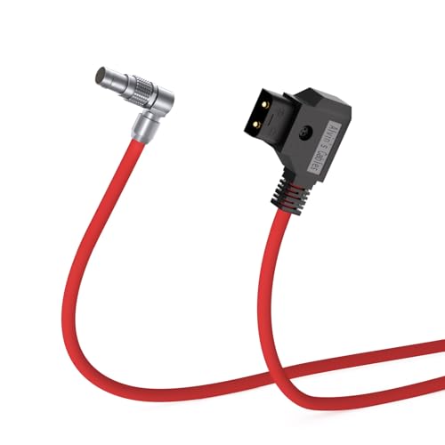 Alvin’s Cables Power Cable for RED Komodo 6K Camera, Ultra Soft Rotatable Right Angle 2 Pin Female to D-tap 45cm|17.7inches 45cm Ultra-soft Red