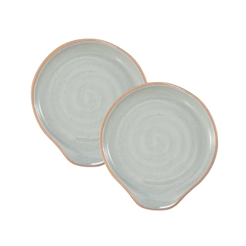 Bico Light Sage Green Spoon Rest Set, Set of 2, Microwave and Dishwasher Safe, for Kitchen Counter, Stove Top, Coffee Table