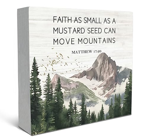 SRADMO Christian Scripture Wooden Box Sign, Motivational Bible Verse Decor, Rustic Wall Hanging Decor for Home Office, Bedroom, Living Room