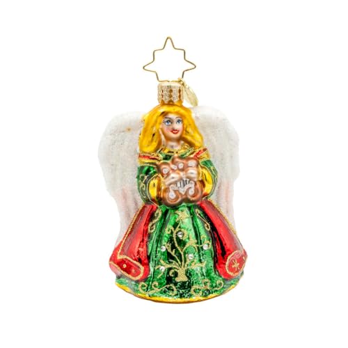 Christopher Radko Hand-Crafted European Glass Christmas Tree Decorative Ornament, Heavenly Harpist Gem